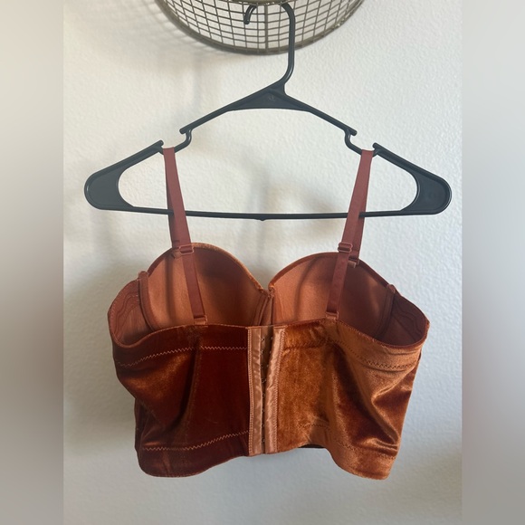Pre-Owned. Velvet. Burnt Orange crop top. Great condition. Size large. - Picture 3 of 7